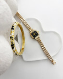 بنگل میناکاری سفید مشکی زنانه