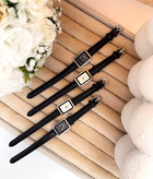 ساعت بند چرمی صفحه مستطیل زنانه