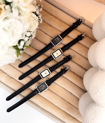 ساعت بند چرمی صفحه مستطیل زنانه