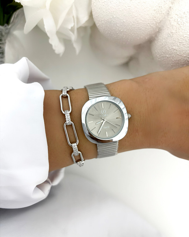 دستبند طرح سیلور نگیندار زنانه