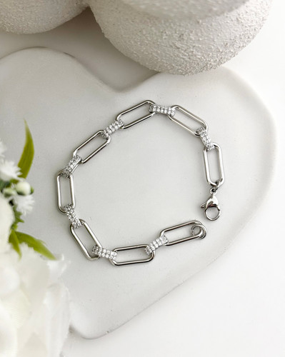 دستبند زنجیری طرح نقره