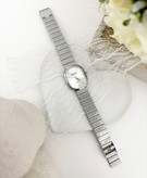 ساعت استیل سیلور صفحه سفید زنانه