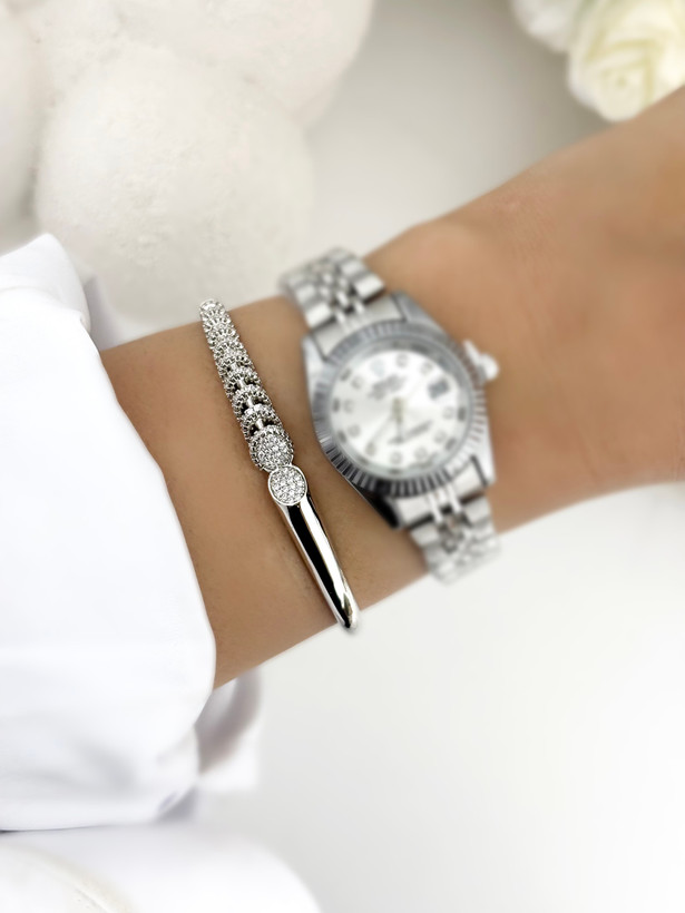 دستبند النگویی جواهر نشان زنانه