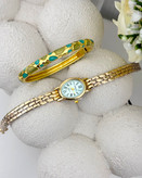 ساعت صفحه آبی کمرنگ دخترانه