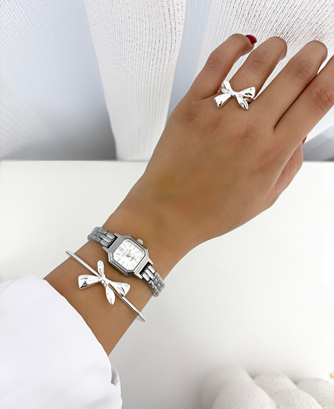 انگشتر پاپیون استیل