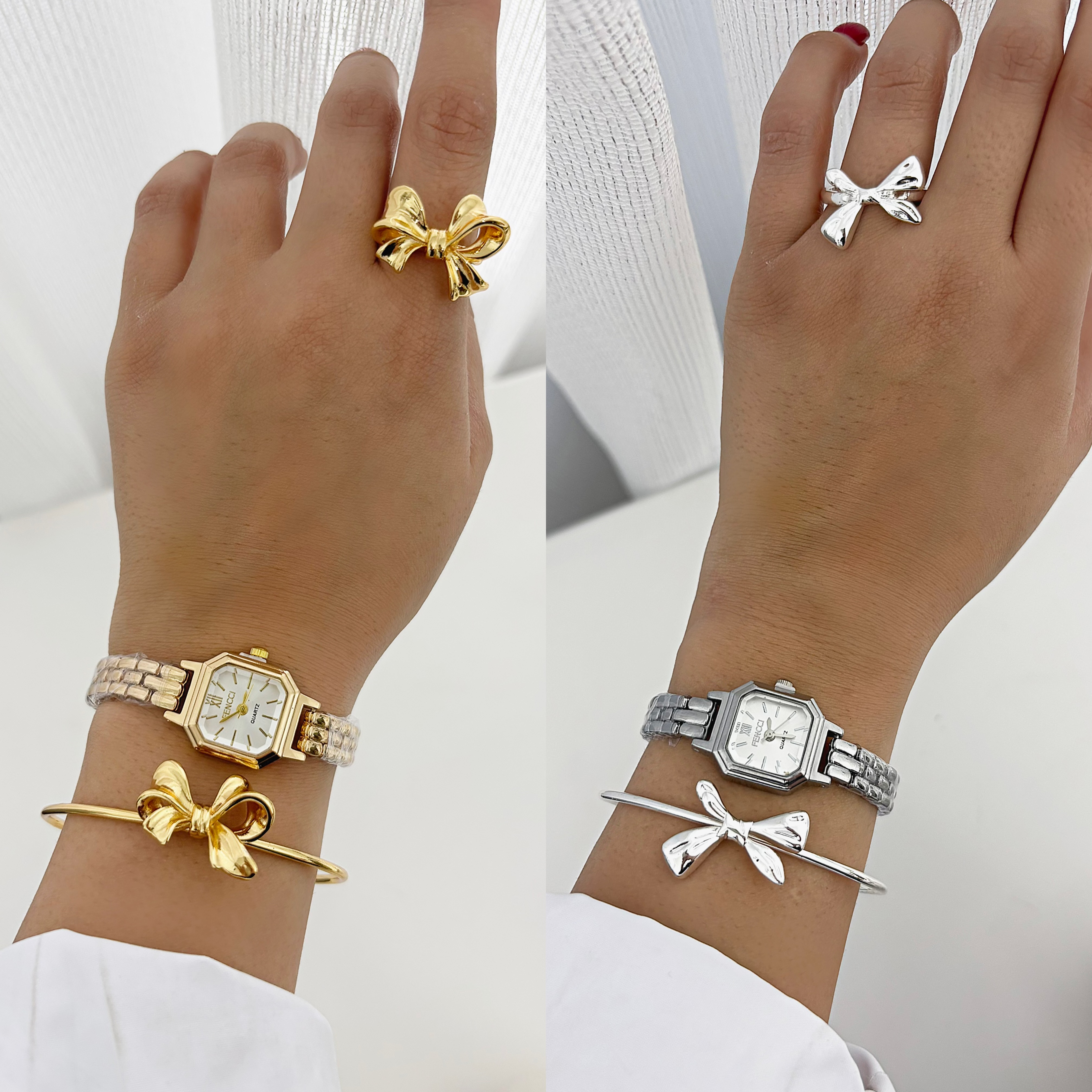 ست دستبند انگشتر پاپیون زنانه ۹۰۱