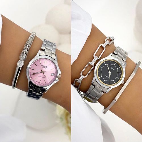 ساعت استیل کاسیو صورتی زنانه