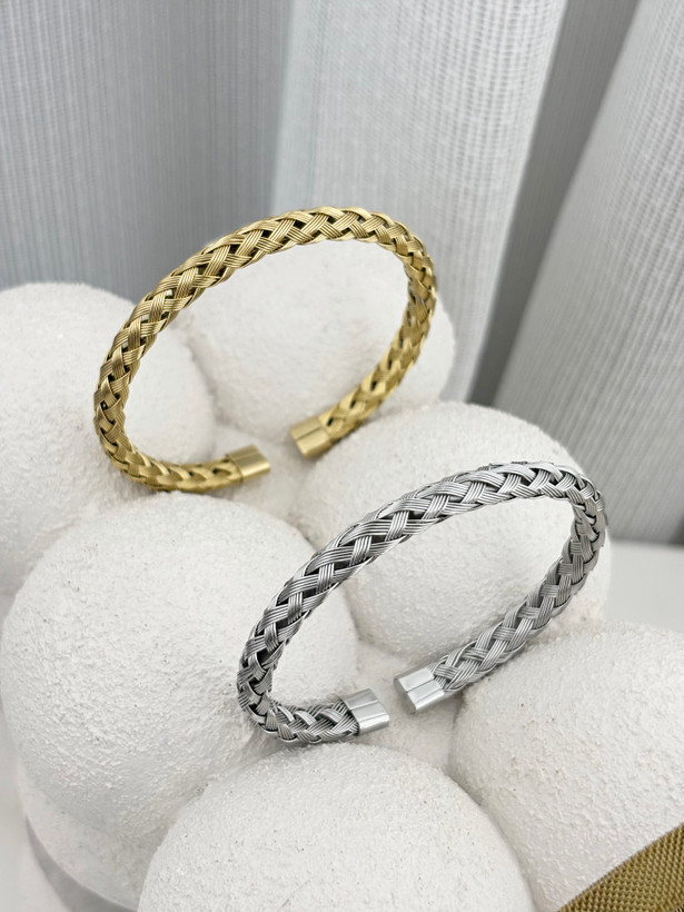 دستبند طرح بافت استیل