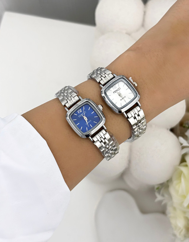 ساعت صفحه مربع استیل زنانه