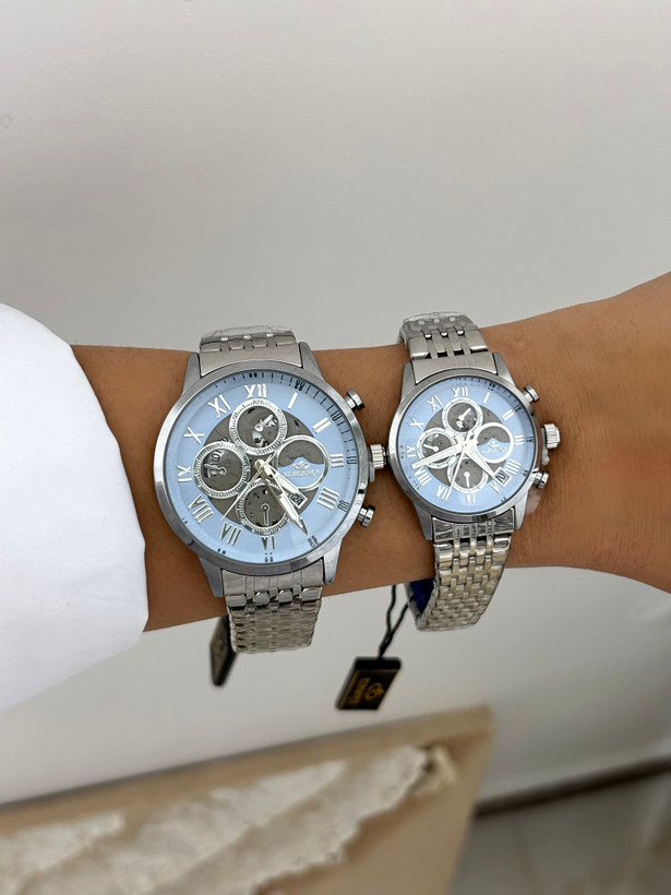 ساعت ست کادویی صفحه آبی