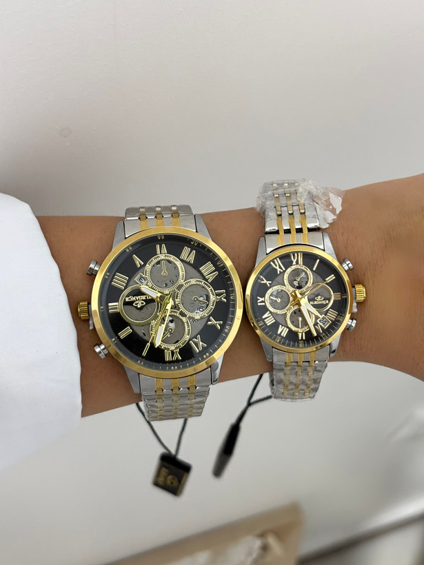 ساعت ست دو رنگ سیلور طلایی