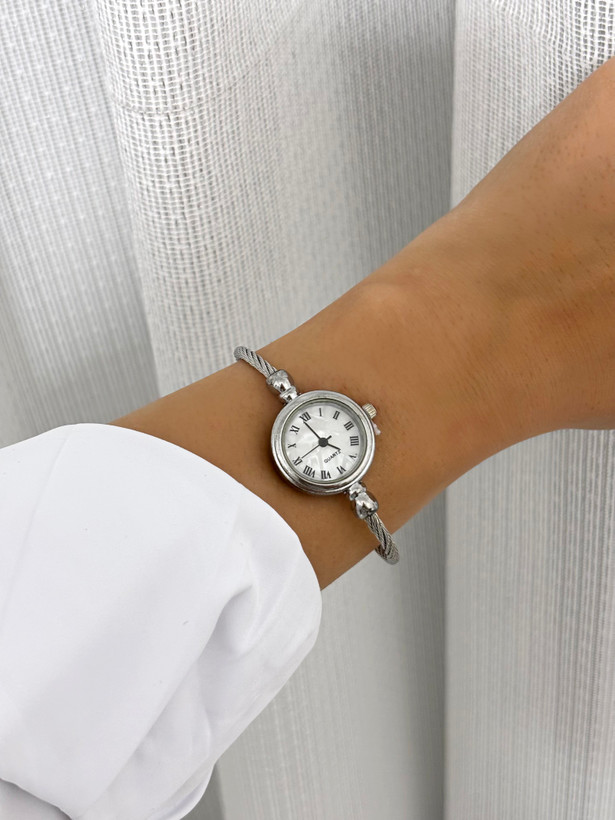 ساعت دستبند صفحه صدفی استیل
