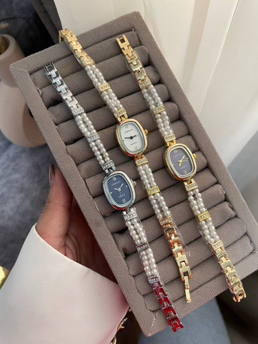 ساعت بند مرواریدی استیل زنانه