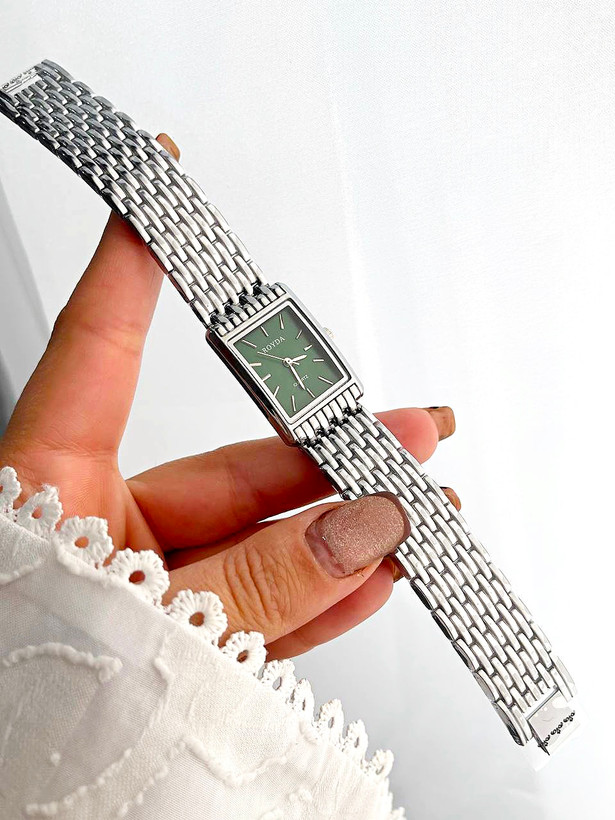 ساعت صفحه سبز استیل زنانه