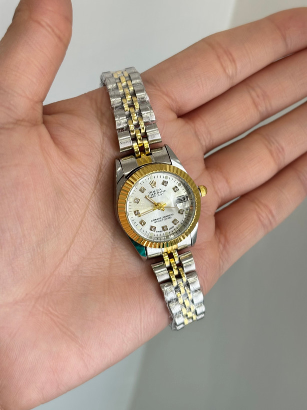 ساعت رولکس صفحه سفید سیلورطلایی