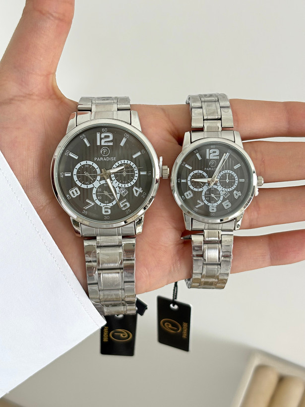 ست ساعت صفحه مشکی سیلور