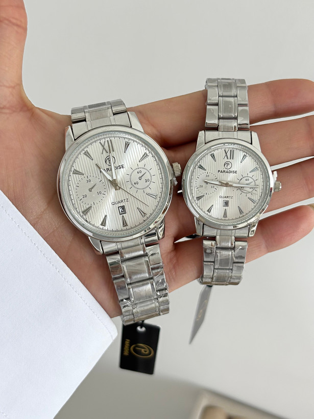 ست ساعت زوجی صفحه سفید کاسیو