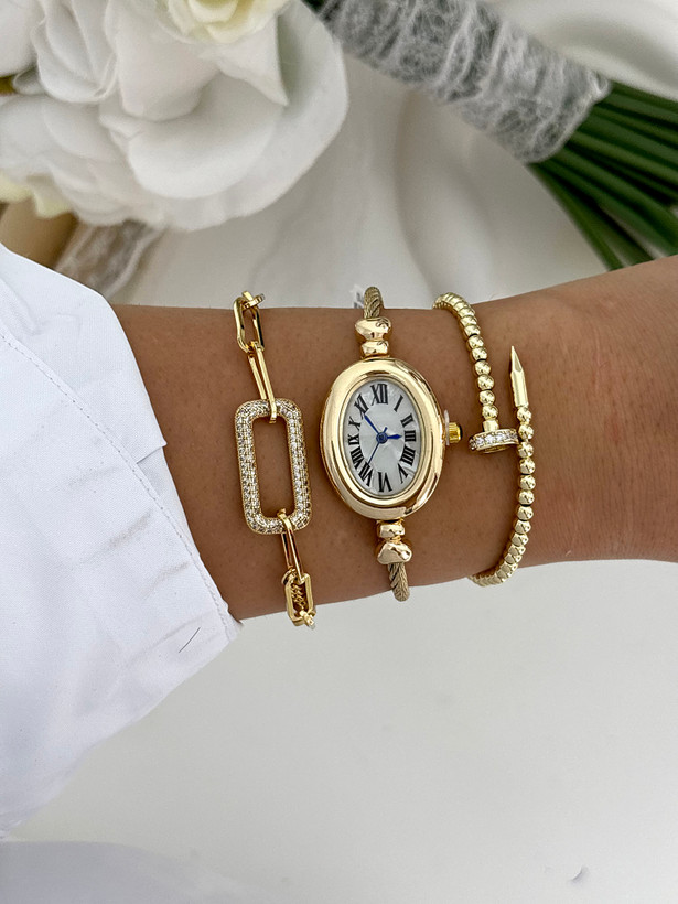 بنگل ساعت استیل سیلور زنانه