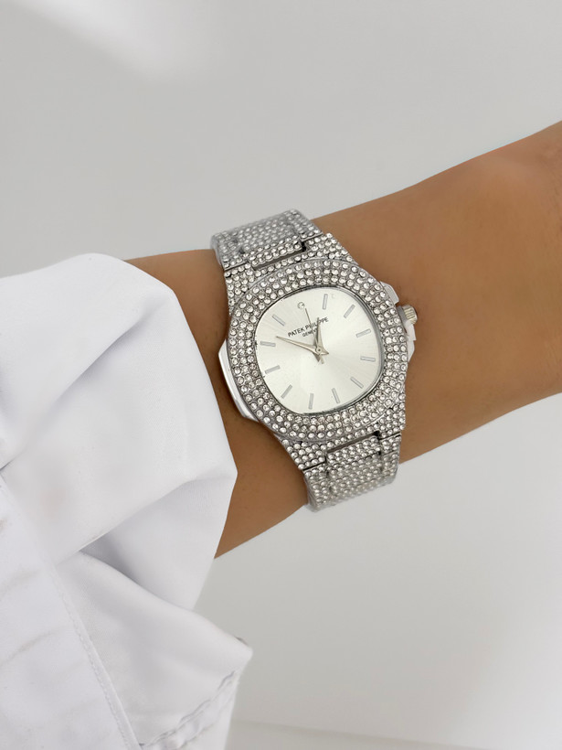 ساعت تمام نگین سیلور دخترانه