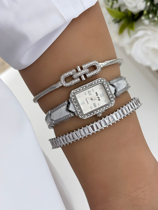 ساعت نگیتی سرامیکی سفید طلایی