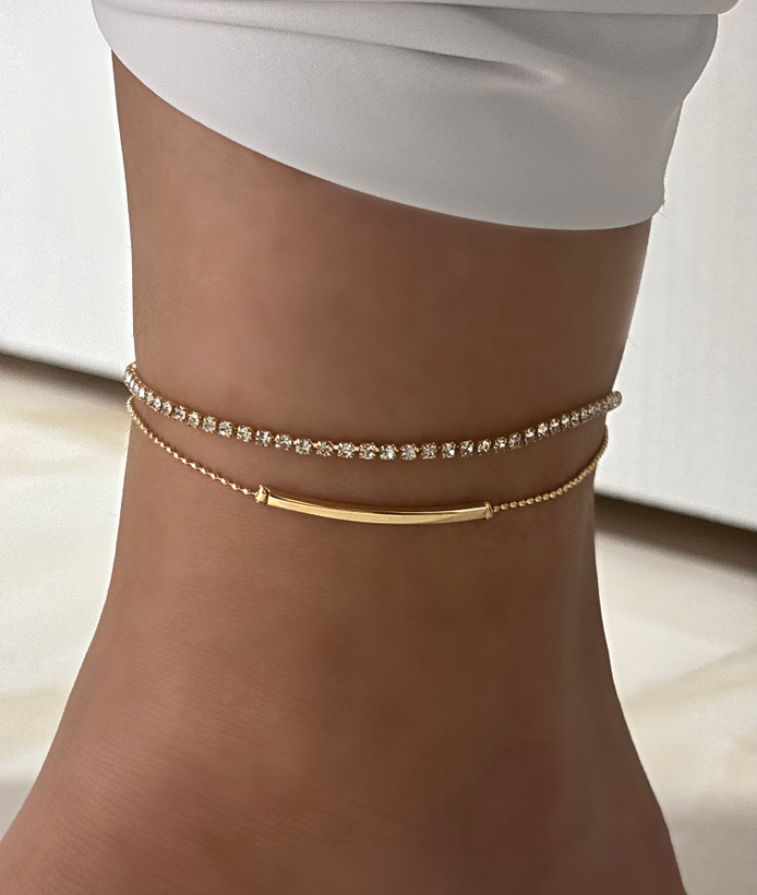 پابند دولاین زنانه ظریف طلایی