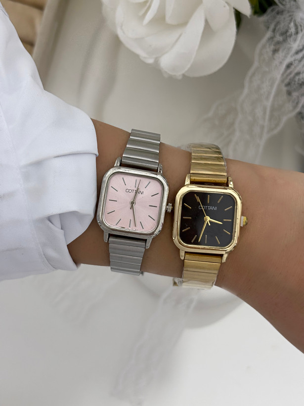 ساعت صفحه مربع زنانه