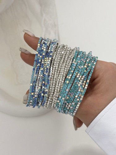 دستبند کشی نگینی بی رنگ