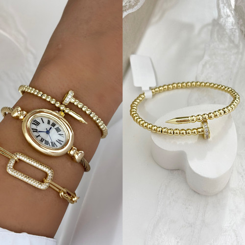 بنگل طرح طلا میخی استیل