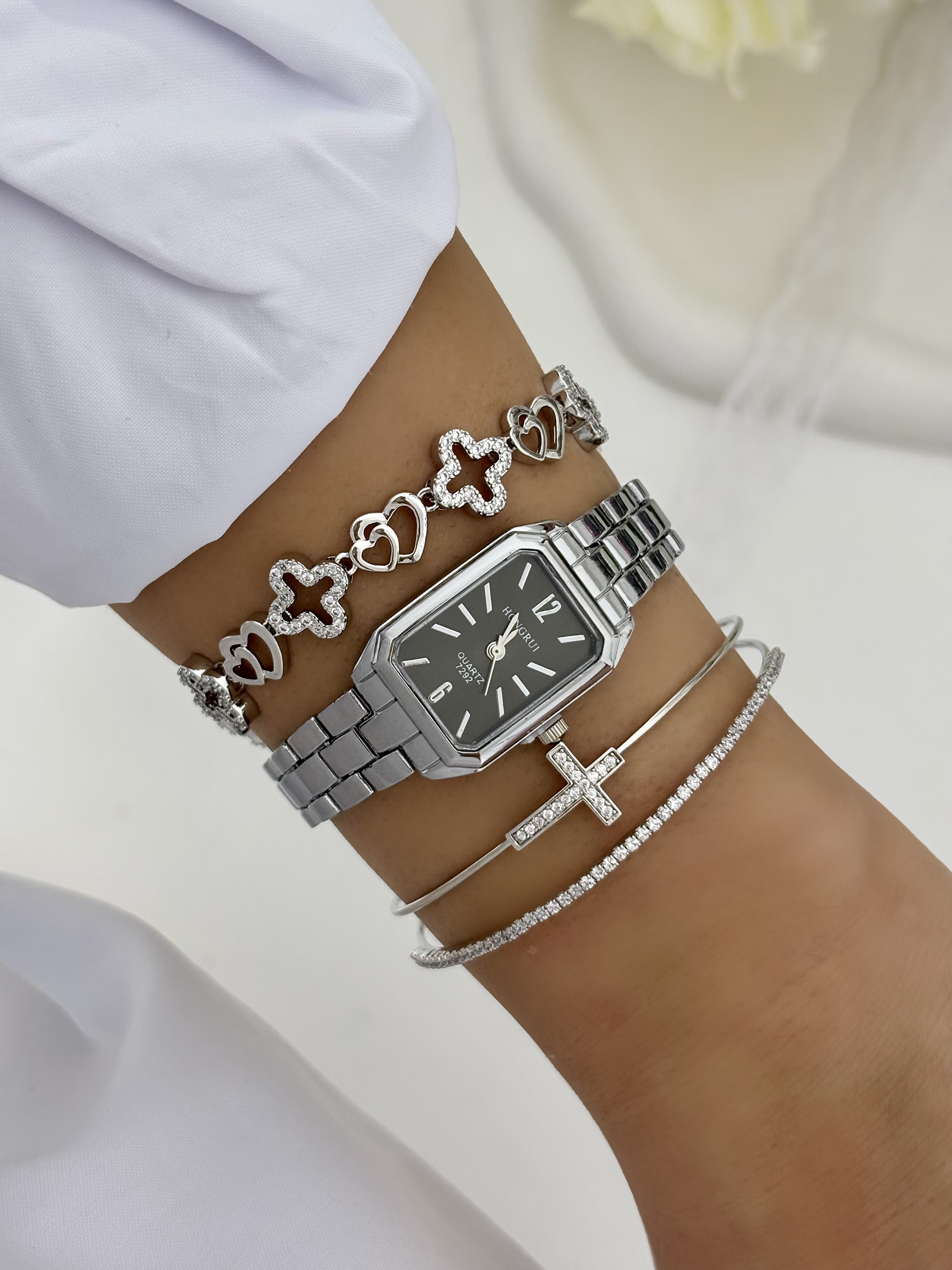 دستبند سیلور ونکلیف نگینی۹۶۵