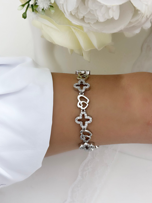 دستبند جواهری سیلور نگیندار